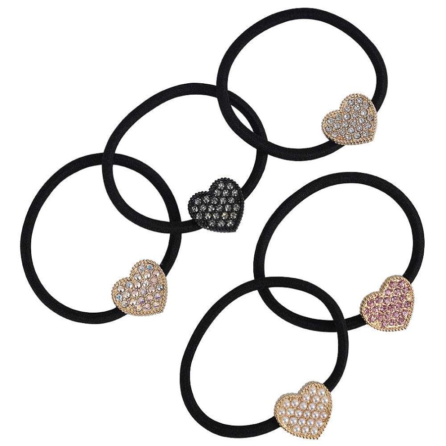 Hair Accessories Limlim | Small Crystal Heart Elastic